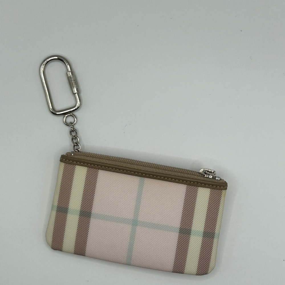 Burberry Check Coin Keychain Pink and Brown - Picture 2 of 8